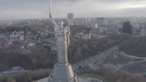 Monumento Mãe Pátria Kiev Símbolo Cidade Ucrânia Museu Segunda Guerra — Vídeo de Stock