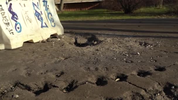 Consequences Rocket Attack Center Ukraine Funnel Drone Explosion Attack Iranian — Stock Video