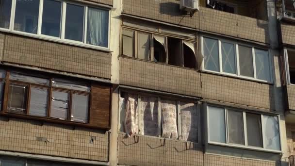 Ukrayna Nın Merkezine Roket Saldırısı Sonucu Nsansız Hava Aracı Patlaması — Stok video