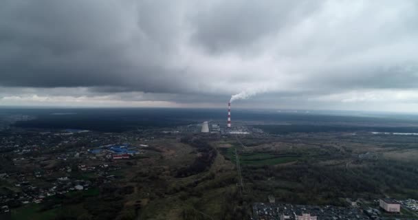Kyiv Ukraine Aerial View Kyiv Power Plant Chpp Troyeshchyna Winter — Vídeo de Stock