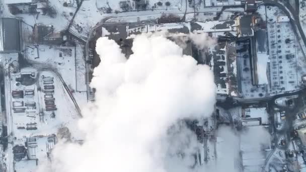 Kyiv Ukraine Aerial View Kyiv Power Plant Chpp Troyeshchyna Winter — Vídeos de Stock