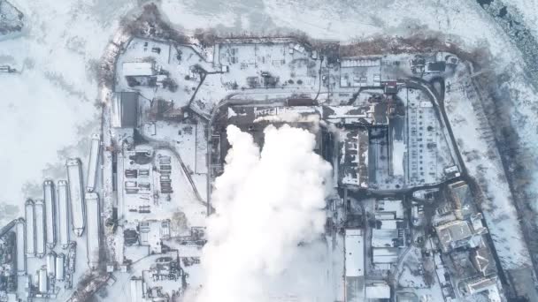 Kyiv Ukraine Aerial View Kyiv Power Plant Chpp Troyeshchyna Winter — Vídeos de Stock