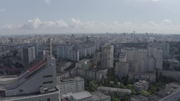 Solomenskaya Square General Plan City Kyiv Ukraine Aerial Summer — Stockvideo