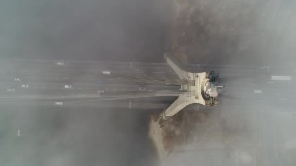 Aerial Drone View View North Moscow Bridge Kiev Ukraine Dnieper — Vídeo de Stock