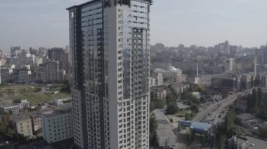 National Circus of Ukraine. Aerial. Kiev. Ukraine. Rush hour in the city center. Summer. 