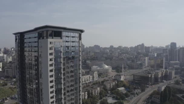 Narodowy Cyrk Ukrainy Powietrza Kijów Ukraina Godziny Szczytu Centrum Miasta — Wideo stockowe