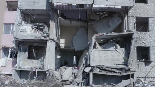 Ruins House Damaged Shelling Russian Attack Destruction Caused War Ukraine — Wideo stockowe