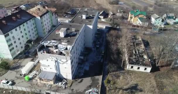 Ruins House Damaged Shelling Russian Attack Destruction Caused War Ukraine — Vídeos de Stock