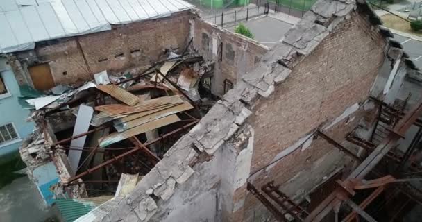 文化宫 伊尔平文化宫被毁的外表 乌克兰 乌克兰战争 — 图库视频影像