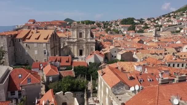Stare Miasto Dubrowniku Widok Lotu Ptaka Zabytkowe Miasto Dubrownik Chorwacji — Wideo stockowe