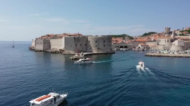 Dubrovnik Gamle Bydel Luftudsigt Den Historiske Dubrovnik Kroatien Berømte Turistattraktion – Stock-video