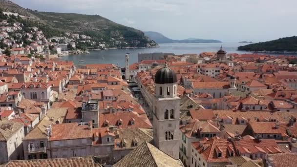 Dubrovnik Oude Stad Uitzicht Vanuit Lucht Historische Stad Dubrovnik Kroatië — Stockvideo