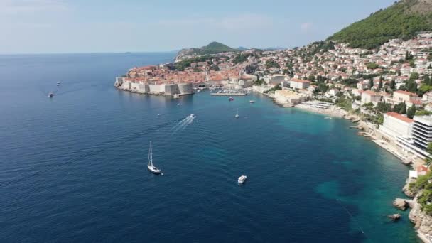 Dubrovnik Centro Storico Veduta Aerea Della Storica Città Dubrovnik Croazia — Video Stock