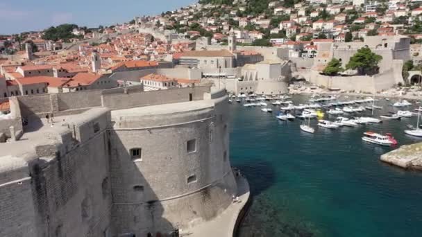 Dubrovnik Altstadt Luftaufnahme Der Historischen Stadt Dubrovnik Kroatien Berühmte Touristenattraktion — Stockvideo