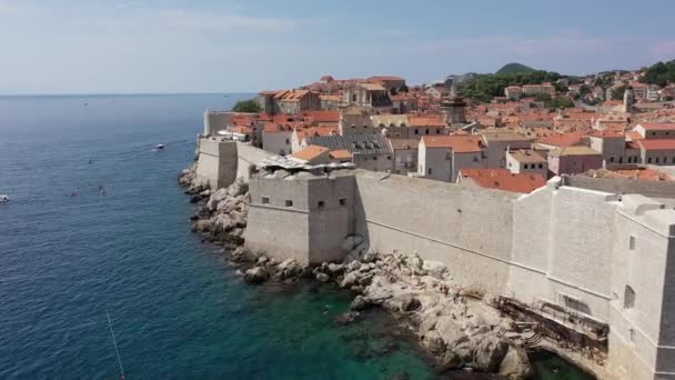 Casco Antiguo Dubrovnik Vista Aérea Histórica Ciudad Dubrovnik Croacia Famosa — Vídeos de Stock