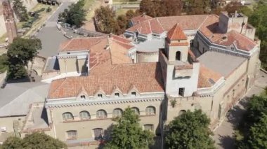 Belgrad, Sırbistan. Yazın Kalemegdan Parkı ve Ünlü Kale 'nin Hava Görüntüsü. 