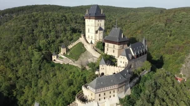 Château Karlstejn Haut Incroyable Monument Gothique République Tchèque Europe Été — Video