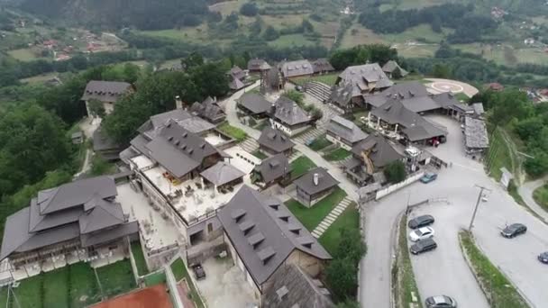 Mokra Gora Mecavnik Tepesi Sırbistan Drvengrad Köyü Manzarası Yaz Havadan — Stok video