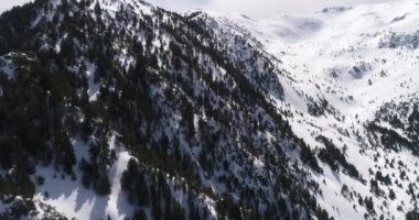 Andorra dağlarının hava manzarası, Funicamp d 'Encamp, Andorra la vella, Andorra la vieja, İspanya