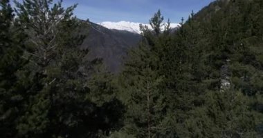 Andorra dağlarının hava manzarası, Funicamp d 'Encamp, Andorra la vella, Andorra la vieja, İspanya