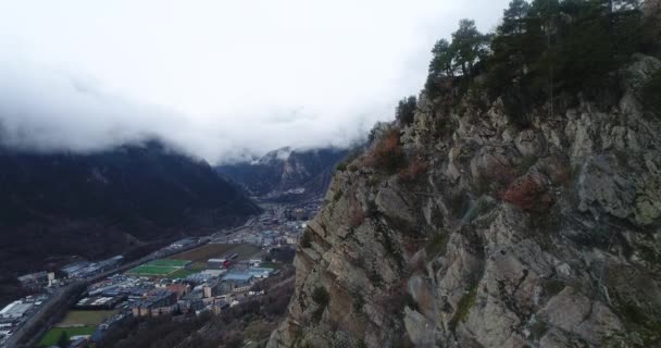 Vue Aérienne Andorre Vieille Capitale Andorre Dans Les Pyrénées Entre Séquence Vidéo