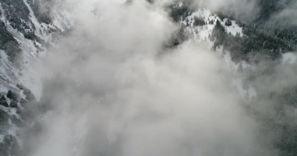 Вид Воздуха Горы Андорры Funicamp Encamp Андорра Велья Андорра Вьеха — стоковое видео