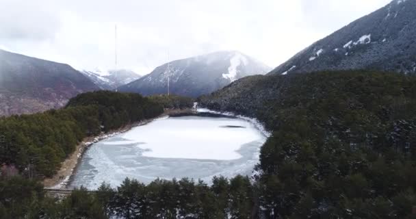Luchtlandschap Van Het Engolastermeer Andorra — Stockvideo