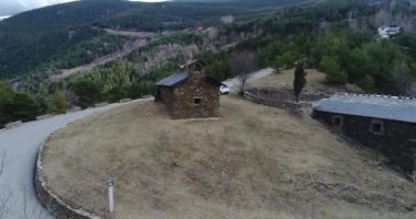 Aubinya 'lı Aziz Romalı. Andora. Kış. Havadan. 