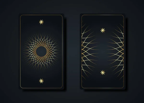 Set Cartes Magiques Tarot Magie Occulte Signe Géométrie Sacrée Symboles — Image vectorielle