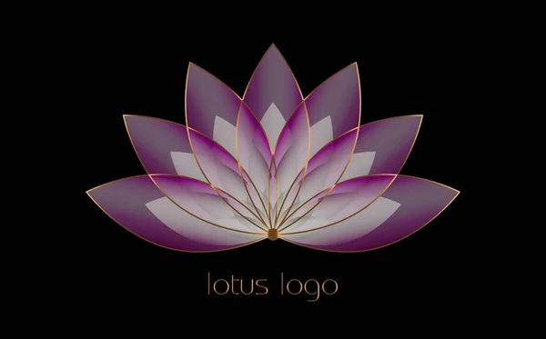Логотип Фиолетового Лотоса Цветок Жизни Сакральная Геометрия Символ Гармонии Равновесия — стоковый вектор