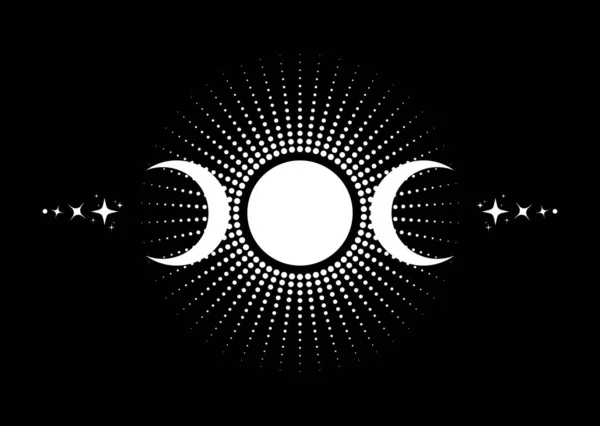 Τριπλό Φεγγάρι Θρησκευτική Wiccan Υπογράψει Wicca Λογότυπο Νεοπαγανισμός Σύμβολο Triple — Διανυσματικό Αρχείο