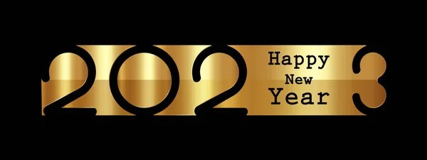 Новый 2023 Год Золотой Логотип Дизайн Баннера Поздравительная Открытка Векторная — стоковый вектор