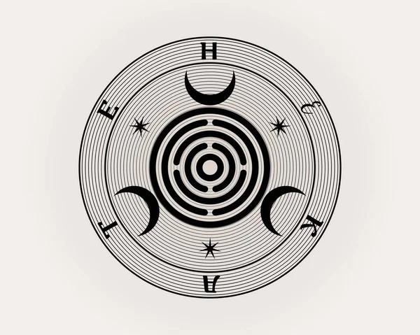 Sacred Geometry Mother Seal Hekate Aka Hecate Greek Goddess Witchcraft — стоковий вектор