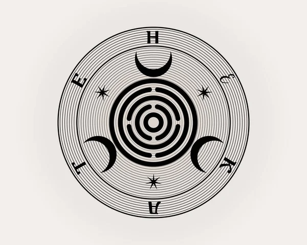 Geometria Sagrada Selo Mãe Hekate Aka Hecate Grego Deusa Bruxaria — Vetor de Stock