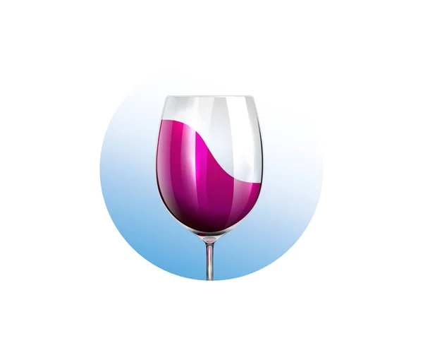 Icono Cristal Vino Tinto Logotipo Wineglass Icono Cristalería Moda Vector — Vector de stock