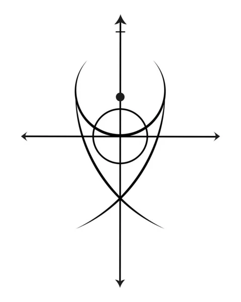 保護の印だ 神の魔法のお守り 神聖幾何学 宗教シンボル タトゥー ロゴやプリント 幸運の方向として使用することができます 白地に隔離されたベクトルアイコン — ストックベクタ