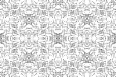 Kusursuz Desenli Kutsal Geometri geçmişi mandala. Yuvarlak geometrik arabesk, Tekstil Doğu süsü. Ağ için soyut çiçek sembolü, vektör dokusu ve beyaz üzerine izole edilmiş yazdırma 