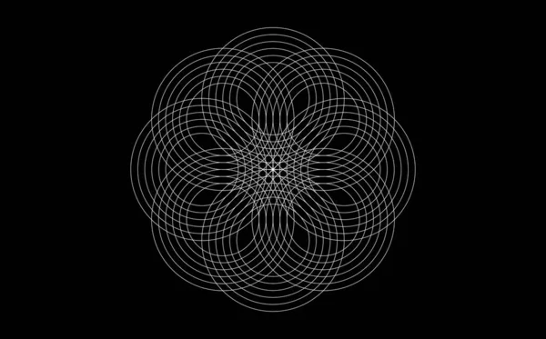 Дизайн Мандала Сакральной Геометрии Круглый Геометрический Арабеск Восточный Орнамент Абстрактный — стоковый вектор