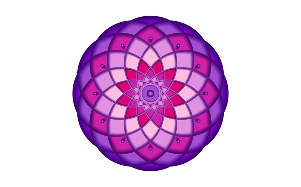 Graine Vie Mauve Symbole Géométrie Sacrée Logo Icône Mandala Mystique — Image vectorielle