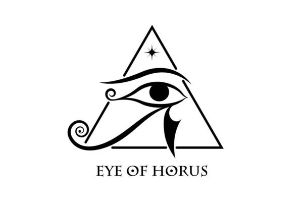Eye Horus Logo Design Antigo Sinal Lua Egípcia Amuleto Poderoso — Vetor de Stock