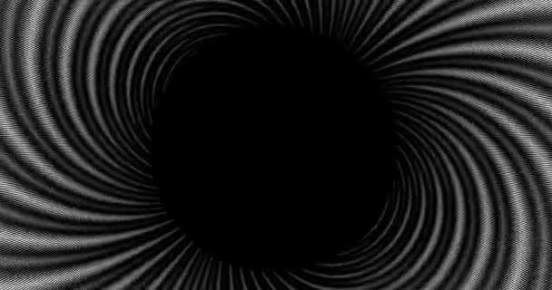 Black Psychedelic Tunnel Seamless Looping Tło Smugi Efekt Animacji Tło — Wideo stockowe