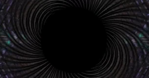 Preto Colorido Psychedelic Tunnel Seamless Looping Background Listras Efeito Vídeo — Vídeo de Stock