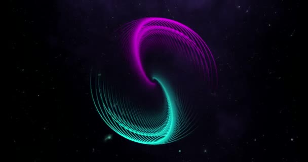 Futuristico Loop Video Animazione Progettazione Sfera Blu Rosa Neon Cerchio — Video Stock