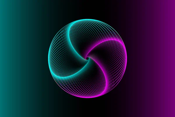 Projeto Esfera Círculo Brilhante Logotipo Elegante Túnel Neon Abstrato Linhas —  Vetores de Stock