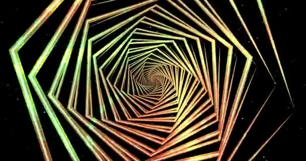 Looping Hexagonal Repetiție Rotație Geometrică Animație Fundal Aur Culoare Lux — Videoclip de stoc