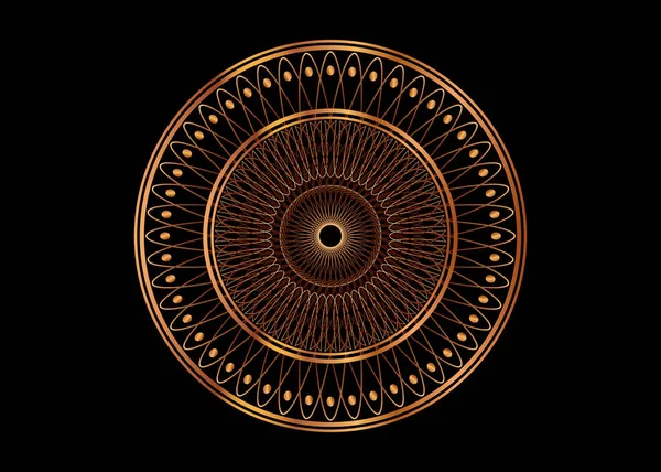 Dekorative Runde Goldene Rahmen Mandala Für Die Gestaltung Mit Floralen — Stockvektor