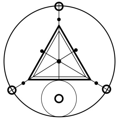 Kutsal geometri vektör tasarımı elementleri. Simya, din, felsefe, maneviyat, hipster sembolleri ve elementler. Siluet simgesi, sanat tarzında logo tasarımı, dövme işareti izole 