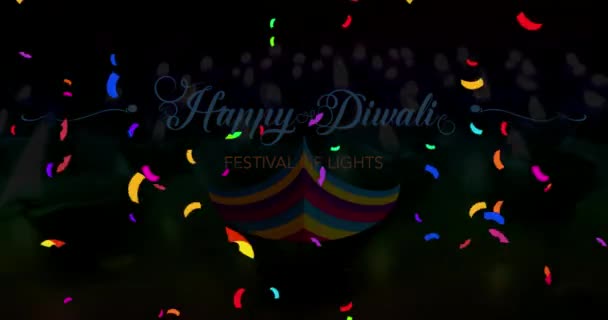 Mutlu Diwali Animasyonları Hint Işıkları Festivali Video Şablonu Hindu Diwali — Stok video