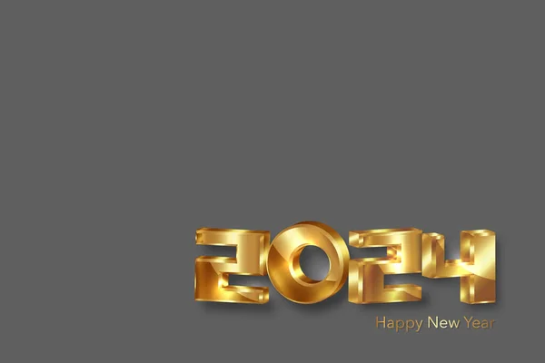 2024 Goldene Zahlen Happy New Year Banner Weihnachtsthema Urlaub Design lizenzfreie Stockillustrationen