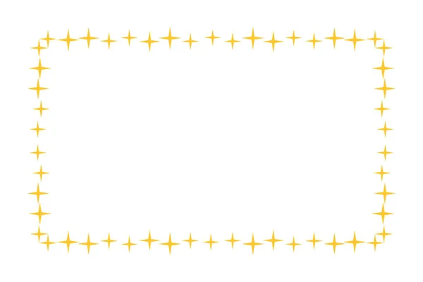 白い背景の金の星の境界線図 — ストック写真